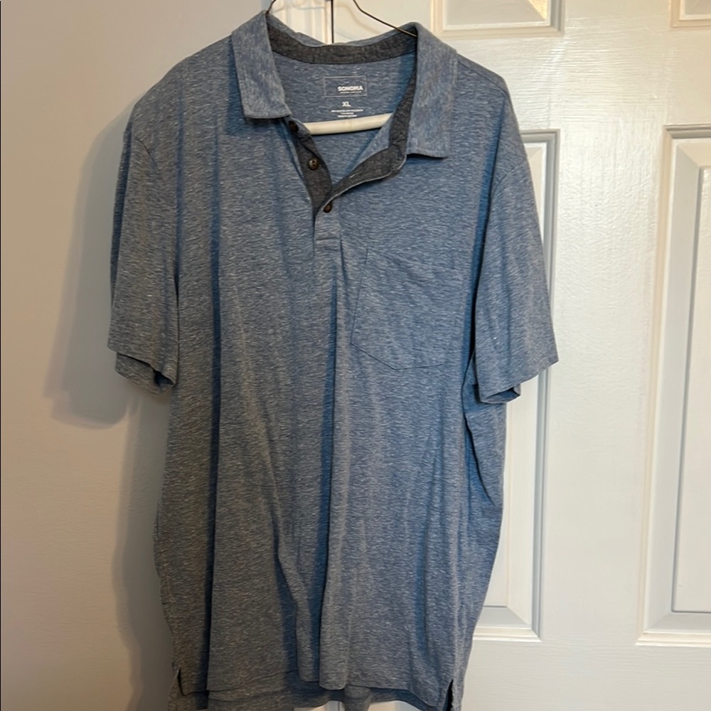 Sonoma Blue Polo Shirt Casual Comfort